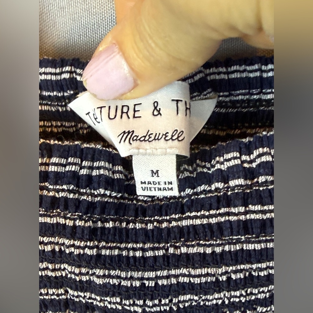 Madewell Texture & Thread Smocked Peplum Tank Top- Size Medium - Picture 5 of 10